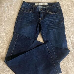 NWOT Charlotte Russe, extreme flare, Dark Blue Women's Jeans. Sz 6, stretch.